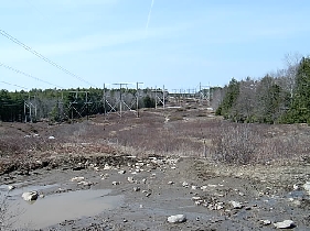 After cresting the hill, the view down the power lines makes this a good spot to catch your breath